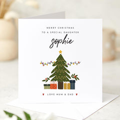 Merry Christmas To A Special Daughter Card With Name Xmas Card Christmas Card For Her Special Little Girl Gift Card From Mum Dad