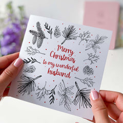 Merry Christmas To My Husband Card Newlywed Husband 1St First Xmas Gift Card Romantic Hubby Card For Husband