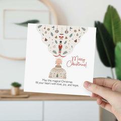 Magical Christmas Greeting Card With Festive Illustrations Card For Her Unique Holiday Spreading Joy Love Artistic Modern Whimsical