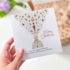 Magical Christmas Greeting Card With Festive Illustrations Card For Her Unique Holiday Spreading Joy Love Artistic Modern Whimsical