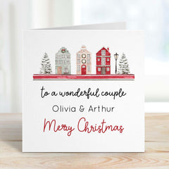 Merry Christmas To A Wonderful Couple Card With Names Christmas Card For Newlywed Married Engaged Couple Neighbour