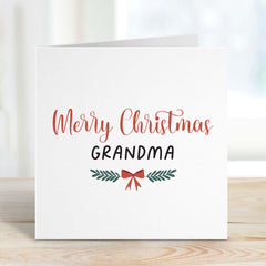 Merry Christmas Grandma Card Xmas Gift Card Greeting Card To My Grandma Happy Xmas For Her