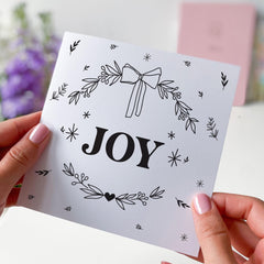 Joy Christmas Card Modern Minimal Xmas Card For Her Him Boyfriend Girlfriend Wife Mum Dad Grandad Nanny Greeting Cards