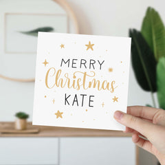 Personalised Merry Christmas Card With Name For Her Him Friend Bestie For Bestie Cousin Grandma Mother In Law Sister-In Daughter  Xmas Card