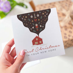 First Christmas In Your New Home Card With Cute Home Illustration Housewarming Gift Card Xmas Gift Card Greeting Card For Family Magical