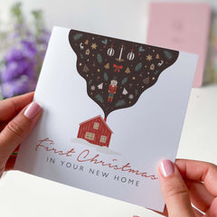 First Christmas In Your New Home Card With Cute Home Illustration Housewarming Gift Card Xmas Gift Card Greeting Card For Family Magical