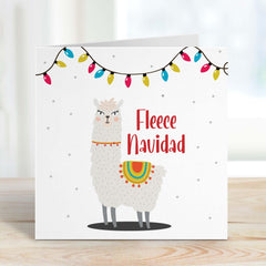 Fleece Navidad Llama Christmas Card Cute And Festive Holiday Greeting Cards For Her Him