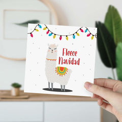 Fleece Navidad Llama Christmas Card Cute And Festive Holiday Greeting Cards For Her Him