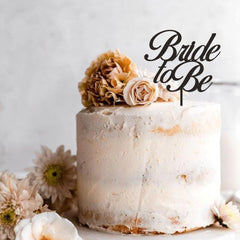 Bride to be wooden engagement cake topper congrats gift Wedding engagement bridal shower hen party decor