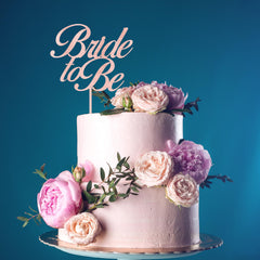 Bride to be wooden engagement cake topper congrats gift Wedding engagement bridal shower hen party decor