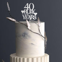 25 Silver Years Wooden Anniversary Cake Topper 25th Silver Anniversary Birthday Custom Anniversaries Party Decor