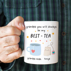 Personalised Grandpa Best-Tea Mug – Cute Father’s Day, Birthday or Christmas Present for Grandad