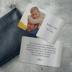 Personalised Double Sided Wallet Photo Card for Dad, Custom Father’s Day Daddy Keepsake