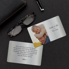 Personalised Double Sided Wallet Photo Card for Dad, Custom Father’s Day Daddy Keepsake