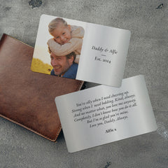 Personalised Double Sided Wallet Photo Card for Dad, Custom Father’s Day Daddy Keepsake
