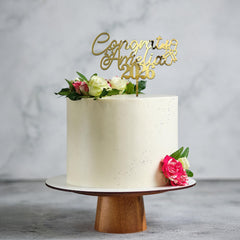 Personalised Congrats Graduation Cake Topper Gold Silver Acrylic Class Of 2026