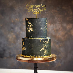 Personalised Congrats Graduation Cake Topper Gold Silver Acrylic Class Of 2026