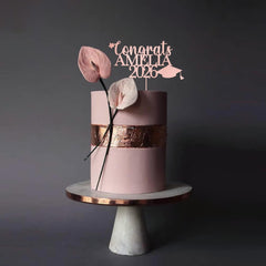 Personalised Graduation Cake Topper Wooden Congrats Name Class Of 2026 Gift