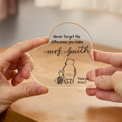 Personalised Teacher Heart Acrylic Plaque – Thank You Teacher Keepsake from Child