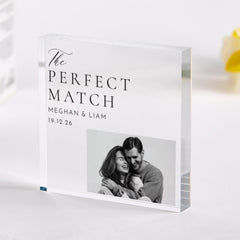 Personalised Photo Acrylic Plaque –Couple Picture Gift – Anniversary Engagement Wedding Keepsake