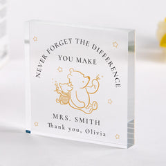 Personalised Teacher Acrylic Plaque Gift – End of Term Nursery Teaching Assistant Gift