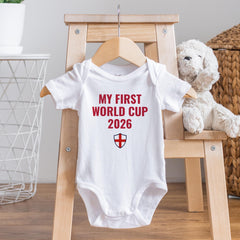 First World Cup England Baby Bodysuit Football Fan Gift for Newborn