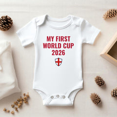 First World Cup England Baby Bodysuit Football Fan Gift for Newborn