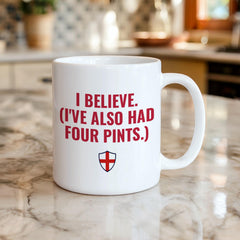 England Fan Coffee Mug – Funny Three Lions Supporter Gift for Match Days
