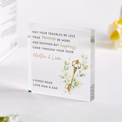 Personalised New Home Acrylic Plaque – Housewarming Gift with Address – First Home Keepsake for Couple