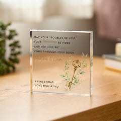 Personalised New Home Acrylic Plaque – Housewarming Gift with Address – First Home Keepsake for Couple