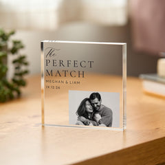 Personalised Photo Acrylic Plaque –Couple Picture Gift – Anniversary Engagement Wedding Keepsake