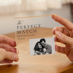 Personalised Photo Acrylic Plaque –Couple Picture Gift – Anniversary Engagement Wedding Keepsake