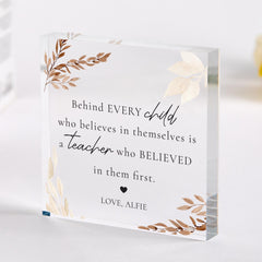 Personalised Teacher Acrylic Plaque Gift – Thank You Teacher Keepsake from Child