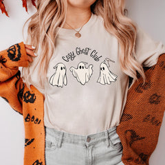 Cosy Ghost Club T-Shirt, Cute Halloween Ghost Tee
