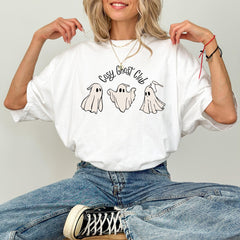 Cosy Ghost Club T-Shirt, Cute Halloween Ghost Tee
