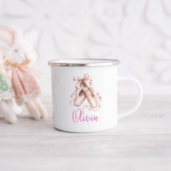 Personalised Ballet Shoes Mug Girls Ballerina Gift Custom Name Dance Mug