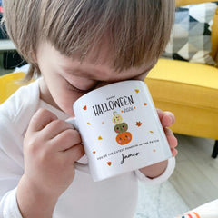 Personalised Halloween Pumpkin Kids Mug, Custom Name Gift