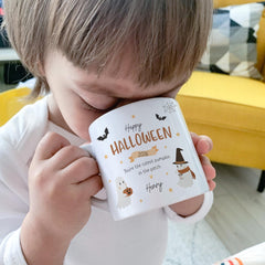 Personalised Halloween Mug, Custom Name Kids Ghost Cup, Halloween Gift