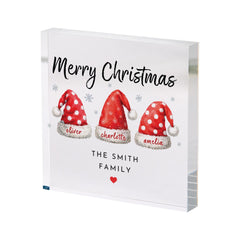 Personalised Family Christmas Keepsake, Santa Hat Family Gift