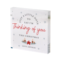 Thinking of You Acrylic Plaque Christmas Gift, Personalised Keepsake