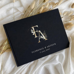 Personalised Monogram Wedding Guest Book | Custom Initial Keepsake