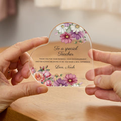 Personalised Teacher Heart Keepsake, Thank You Gift, Christmas End of Term Present