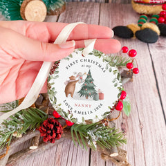 Personalised First Christmas as Nanny Ornament, Christmas Gift for Grandma