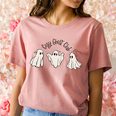 Cosy Ghost Club T-Shirt, Cute Halloween Ghost Tee