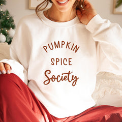Pumpkin Spice Society Sweatshirt, Cosy Autumn Fall Jumper