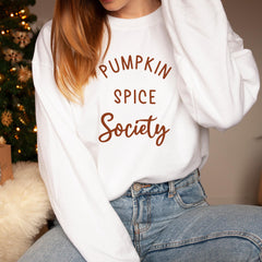 Pumpkin Spice Society Sweatshirt, Cosy Autumn Fall Jumper