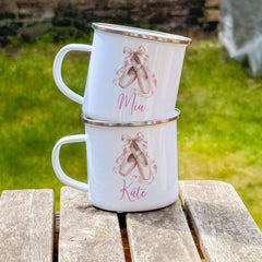 Personalised Ballet Shoes Mug Girls Ballerina Gift Custom Name Dance Mug