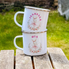 Personalised Ballerina Bunny Mug, Girls Ballet Gift, Custom Name Kids Mug