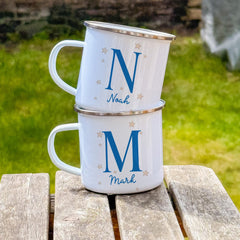 Personalised Initial Mug, Custom Name Kids Mug, Boys Monogram Gift