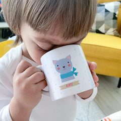 Personalised Animal Mug, Kids Custom Name Mug, Cute Animal Gift